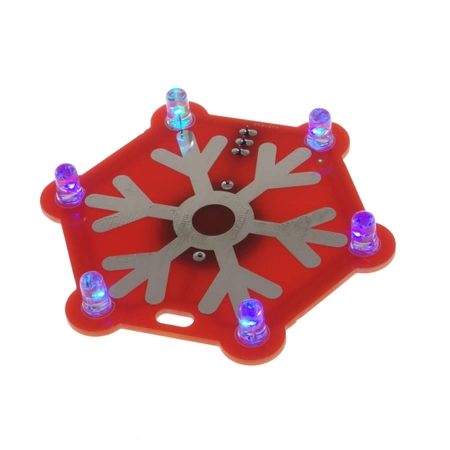 Czerwona świąteczna ozdoba LED RGB - zestaw DIY do nauki lutowania, AVT XMAS3