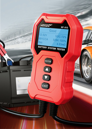 Tester akumulatorów o napięciu 9-35V i pojemności 5-200Ah, Noyafa NF-512