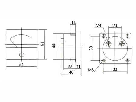 Woltomierz analogowy 0–15V DC - panelowy wskaźnik napięcia - DH-50