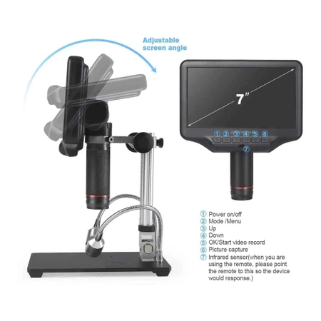 Mikroskop cyfrowy 7cali , powiększenie do 270x, AD407 ANDONSTAR