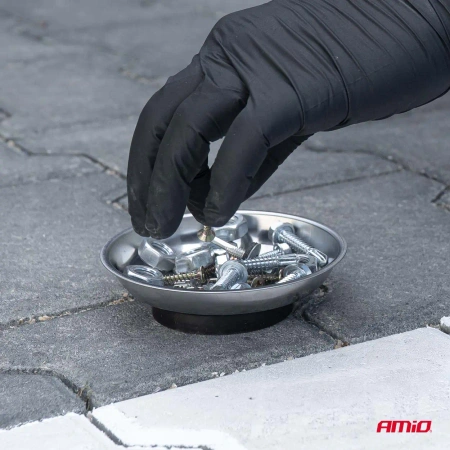Miska magnetyczna warsztatowa 150 mm ze stali nierdzewnej na śruby i nakrętki, AMIO-04915
