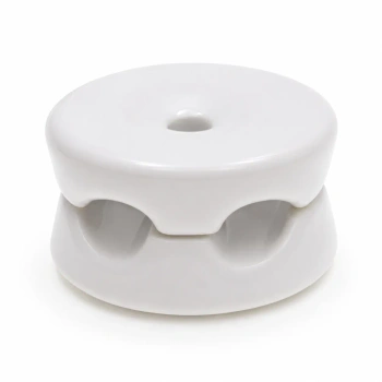 Uchwyt kabla ceramiczny biały 33×18 mm na 2 przewody - Ceramic Classic Loft