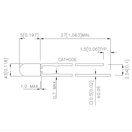 Dioda LED f3 zielona 40mcd, Kingbright L-934GC