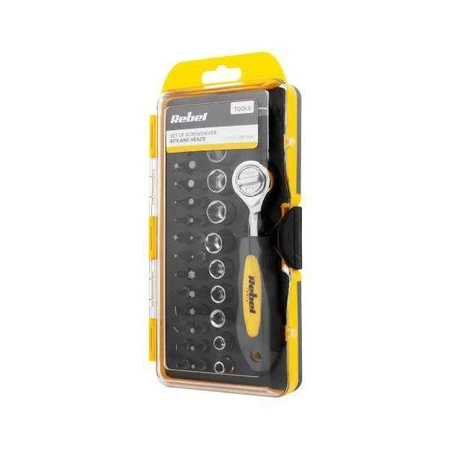 Zestaw bitów i nasadek z grzechotką 38 sztuk, RB1104