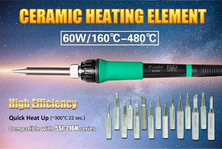 Stacja lutownicza z odsysaczem i dodatkową lutownicą Proskit SS-988B
