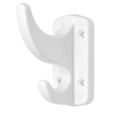 Ceramiczny wieszak ścienny biały z dwoma hakami 110x50x80mm Ceramic Loft