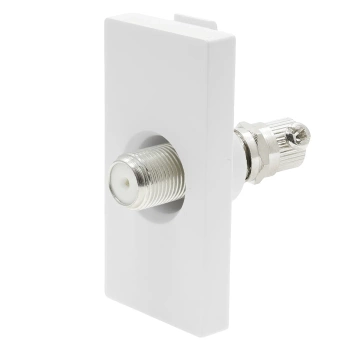 Moduł 1/2 - gniazdo antenowe SAT (typ F) - biały - kompatybilny z ramkami Tawoia Glass