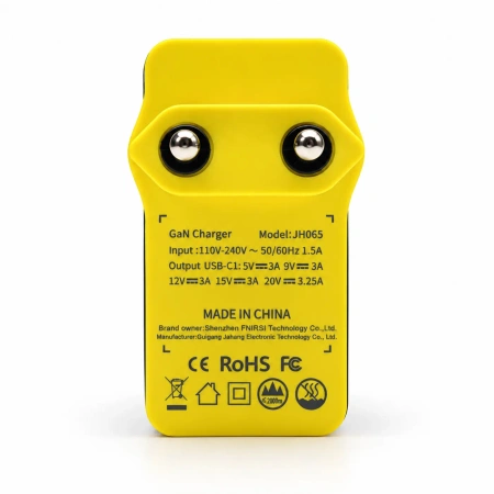 Ładowarka sieciowa GaN 65 W USB-C JH065 FNIRSI - Power Delivery, czarno-żółta