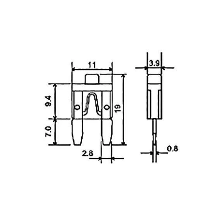 Bezpiecznik samochodowy MINI z diodą LED 10A czerwony