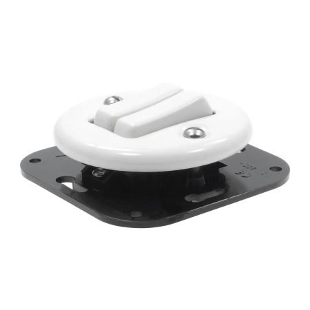 Włącznik światła podwójny ceramiczny, okrągły z ramką, podtynkowy biały Ceramic Loft