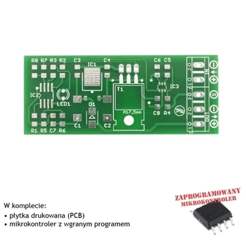 Sterownik płynnego rozjaśniania i wygaszania oświetlenia LED z czujnikiem zbliżeniowym, PCB i mikroprocesor do projektu AVT5789