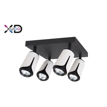 Kinkiet GU10 LED x4 biały+czarny kwadrat, XUDO IK274W