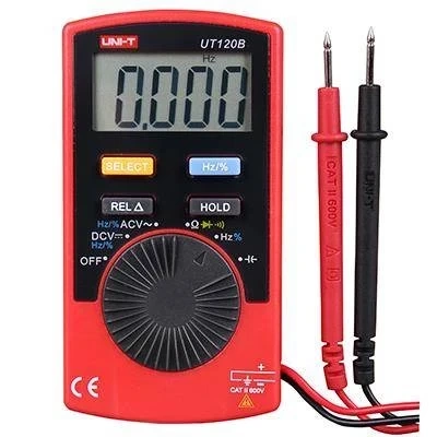 Multimetr kieszonkowy Uni-T UT-120B, 4000 zliczeń, pomiar pojemności, grubość 11 mm