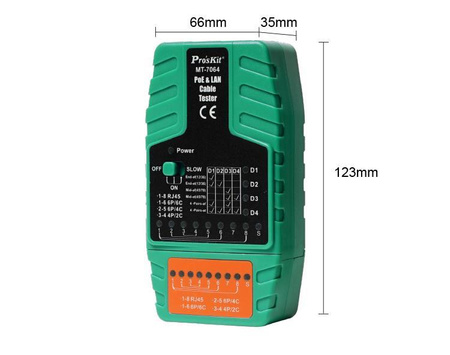 Tester LAN + PoE (RJ45, RJ11, RJ12), Proskit MT-7064