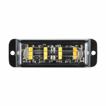 Lampa błyskowa LED do pojazdu, 3W, 4 LED, światło pomarańczowe, śruby, R65 R10, 12V/24V, IP65, LW0056