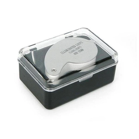 Składana lupa kieszonkowa, jubilerska 2 LED 40x