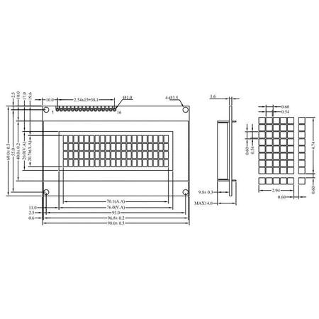 Wyświetlacz LCD alfanumeryczny 4x20 LCD-PC-2004A-VIW W/KKK-E6 PUREBLACK