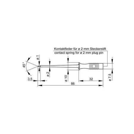 Sonda probiercza mini, elastyczna, gniazdo 2mm, czarna