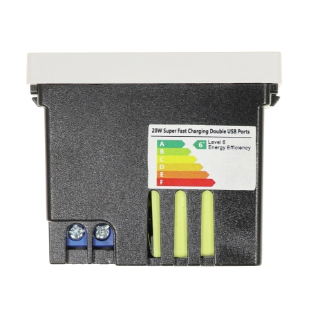 Moduł 1/2 - ładowarka USB 20W super fast USB A+C - biały - kompatybilny z ramkami Tawoia Glass