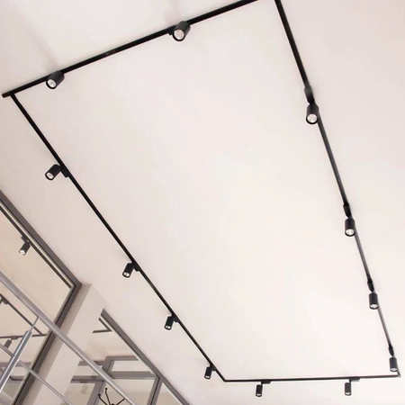 Zestaw oświetlenia szynowego: 4 reflektory LED 5W, 2m szyny + akcesoria, biały