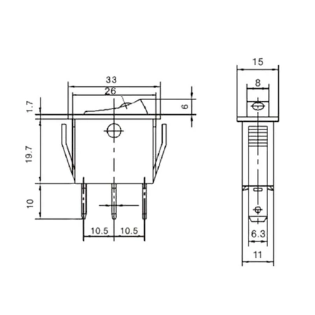 Włącznik ON-OFF z podświetlaniem 12V, czerwony