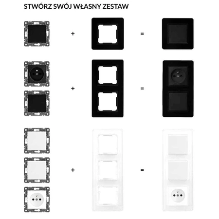 Gniazdo komputerowo-telefoniczne RJ45 i RJ11, kwadratowe, białe, podtynkowe, moduł bez ramki, QUAD
