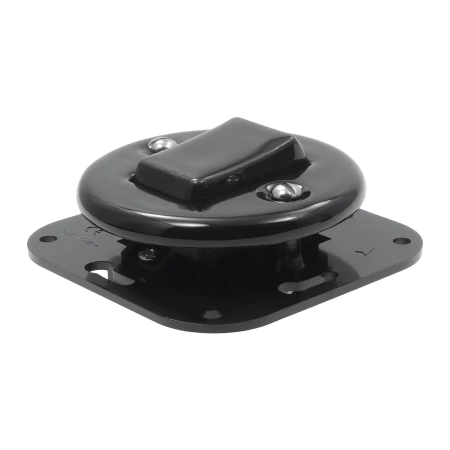 Włącznik światła krzyżowy ceramiczny, okrągły z ramką, podtynkowy czarny Ceramic Loft