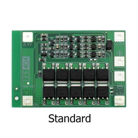 Moduł BMS PCM PCB ładowania i ochrony ogniw Li-Ion 3S – 12.6V - 40A - 18650 - wersja STANDARD