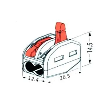 Złącze zatrzaskowe 2 pola, szybkozłącze instalacyjne 0.08-2.5mm2 400V