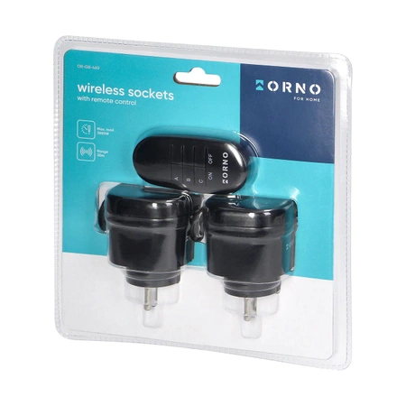 Zestaw bezprzewodowych gniazd sterowanych pilotem 2+1, IP44, OR-GB-460