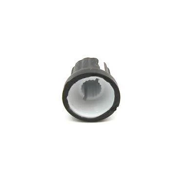 Gałka z kołnierzem do potencjometru na oś 6mm - 16x14mm - czarna, biały wskaźnik - GC16