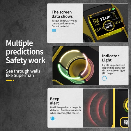 Wykrywacz ukrytych przewodów, metali i drewna w ścianach, FNIRSI WD-02