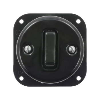 Włącznik dzwonkowy ceramiczny, okrągły podtynkowy czarny Ceramic Loft