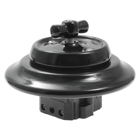 Włącznik dzwonkowy obrotowy ceramiczny, okrągły z ramką, podtynkowy czarny Ceramic Loft