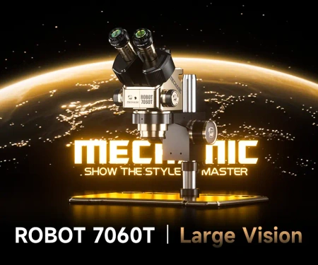 Mikroskop stereoskopowy ROBOT 7060T-TG, trinokularny, z gniazdem kamery, Mechanic
