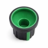 Gałka z kołnierzem do potencjometru na oś 6mm - 16x14mm - czarna, zielony wskaźnik - GC16