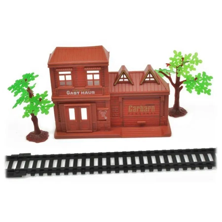 Zestaw Realistyczna Kolejka Rail King - Parowóz + 3 Wagony