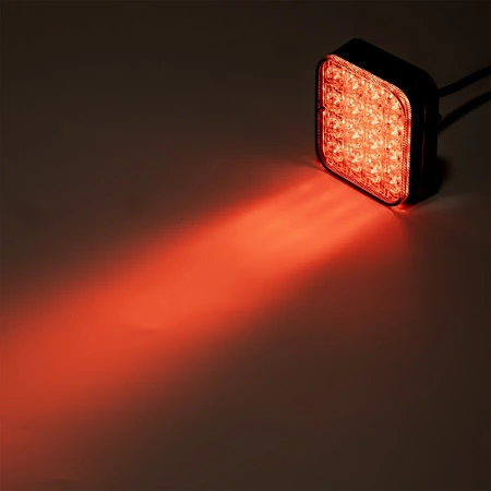 Lampa przeciwmgielna LED prostokątna L2503 12/24V IP67 R10 R148 – czerwona 16 LED