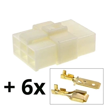 Komplet samochodowego złącza E+J 6-torowego z obudowami i konektorami 6,3 mm