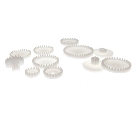 Zestaw 11 kół zębatych i zębatek - do silniczków elektrycznych