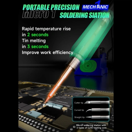 Stacja lutownicza Micro1, przenośna, nagrzewanie do 150°C w 2 s, Mechanic