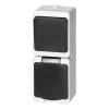 Zestaw gniazdo + włącznik jednobiegunowy ORNO AQUATIC MINI IP54 16A 230V natynkowy biało-czarny