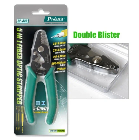 Ściągacz do światłowodów 5w1 ProsKit CP-328 – stripper do włókien 125–3000 µm