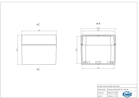 Obudowa hermetyczna ZP105.105.90 jasnoszara ABS