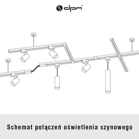 Zestaw oświetlenia szynowego: 4 reflektory LED 5W, 2m szyny + akcesoria, biały