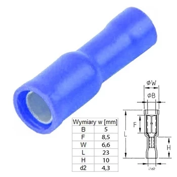 Konektor okrągły w pełnej izolacji żeński 5mm 1.5-2.5mm² - końcówka kablowa - SGE