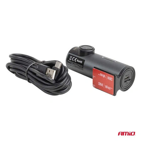 Wideorejestrator WiFi Full HD 1080P Mini Kamera Samochodowa USB-C Aplikacja Mobilna 128GB - AMIO-04798