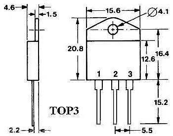 Triak BTA41-600, 600 V, 40 A, IGT 50 mA, izolowana obudowa TOP3