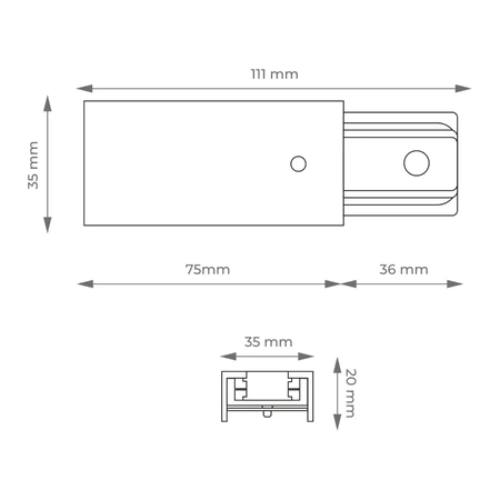Zestaw oświetlenia szynowego X-LINE: 4 reflektory GU10, 2m szyny, złączka prosta, złoty