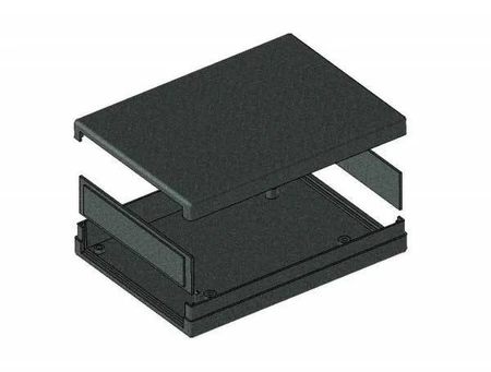 Obudowa uniwersalna Z19, 128 × 94 × 25 mm, ABS, czarna, z panelami bocznymi, Kradex